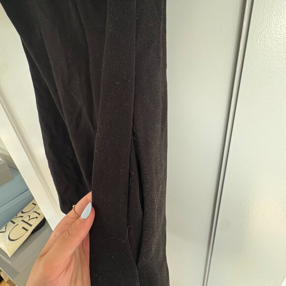 Self-Portrait Mini Dress Black Crepe LBD Puff Sleeves Lace Embellished Bib Sz 6 - Picture 9 of 9